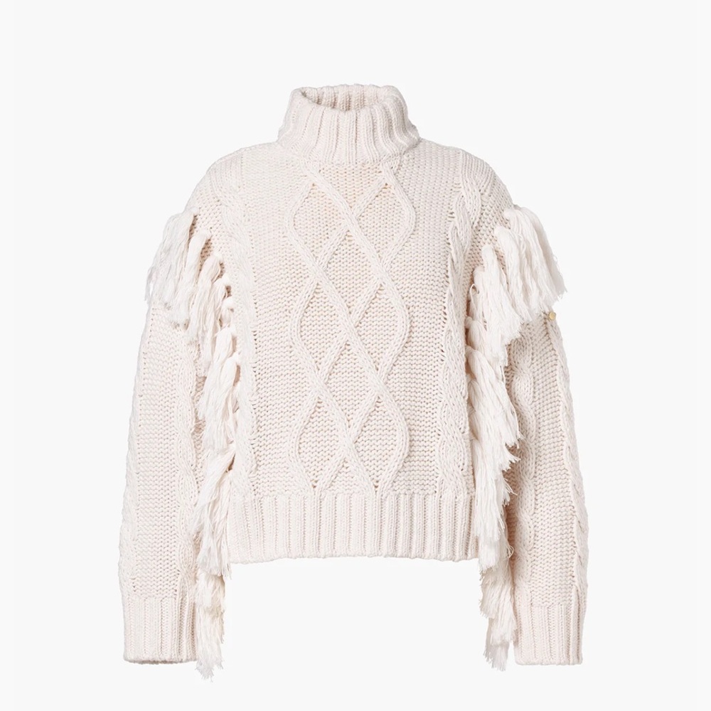 Goldbergh Brit Cable Knit Fringe Sweater